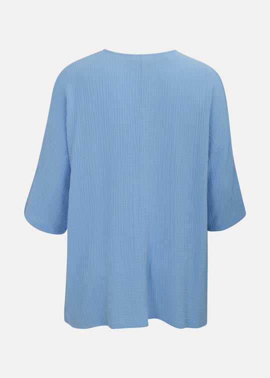 Bryn Walker Cotton Gauze Bax V Neck Top in Estro — ESTRO