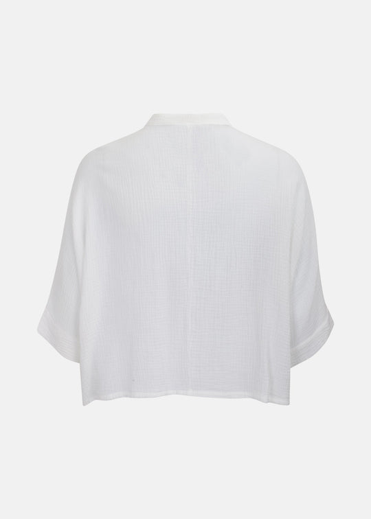 Bryn Walker Cotton Gauze Joe Shirt in White — WHITE