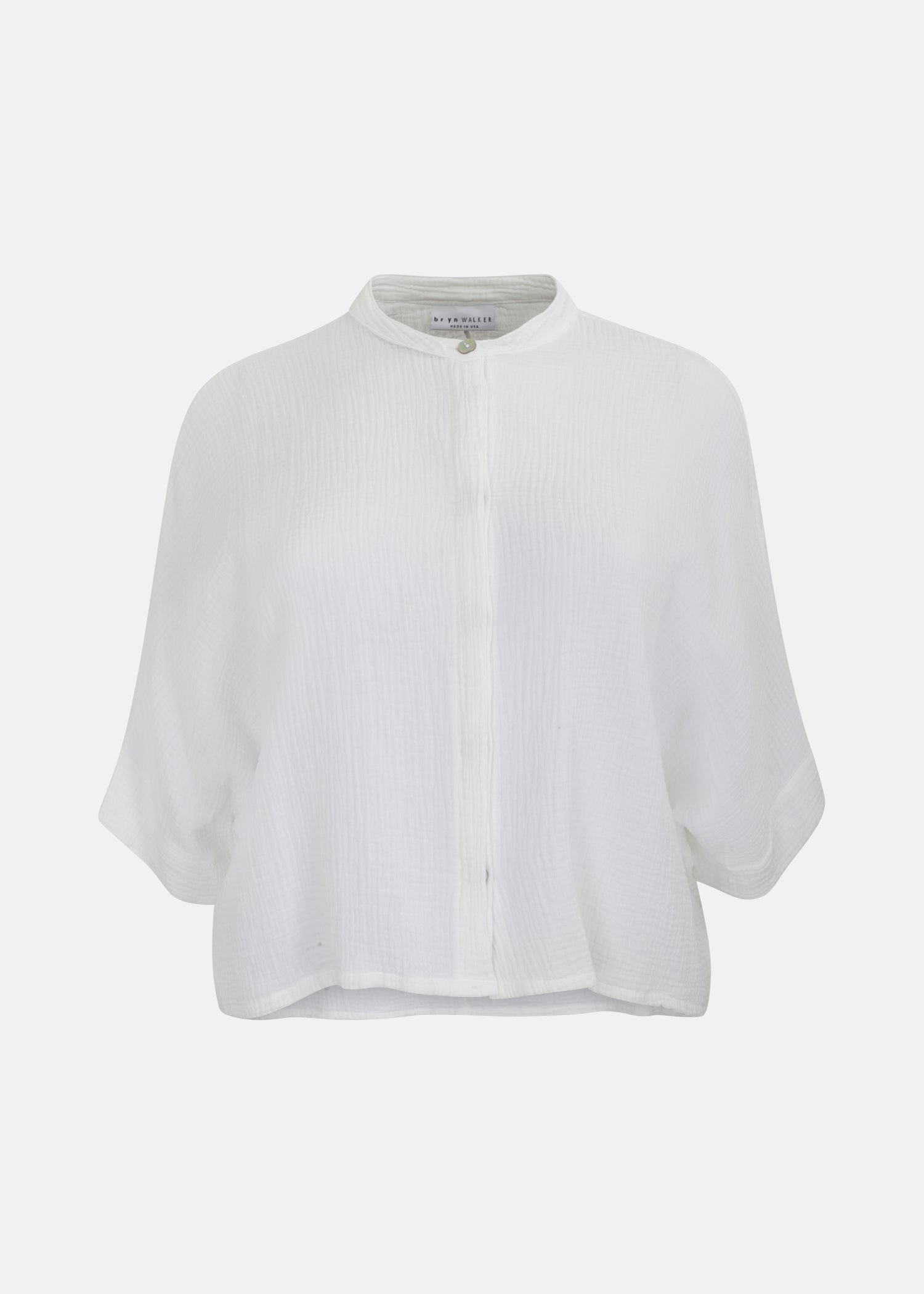 Bryn Walker Cotton Gauze Joe Shirt in White — WHITE