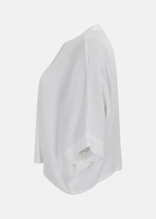 Bryn Walker Cotton Gauze Joe Shirt in White — WHITE