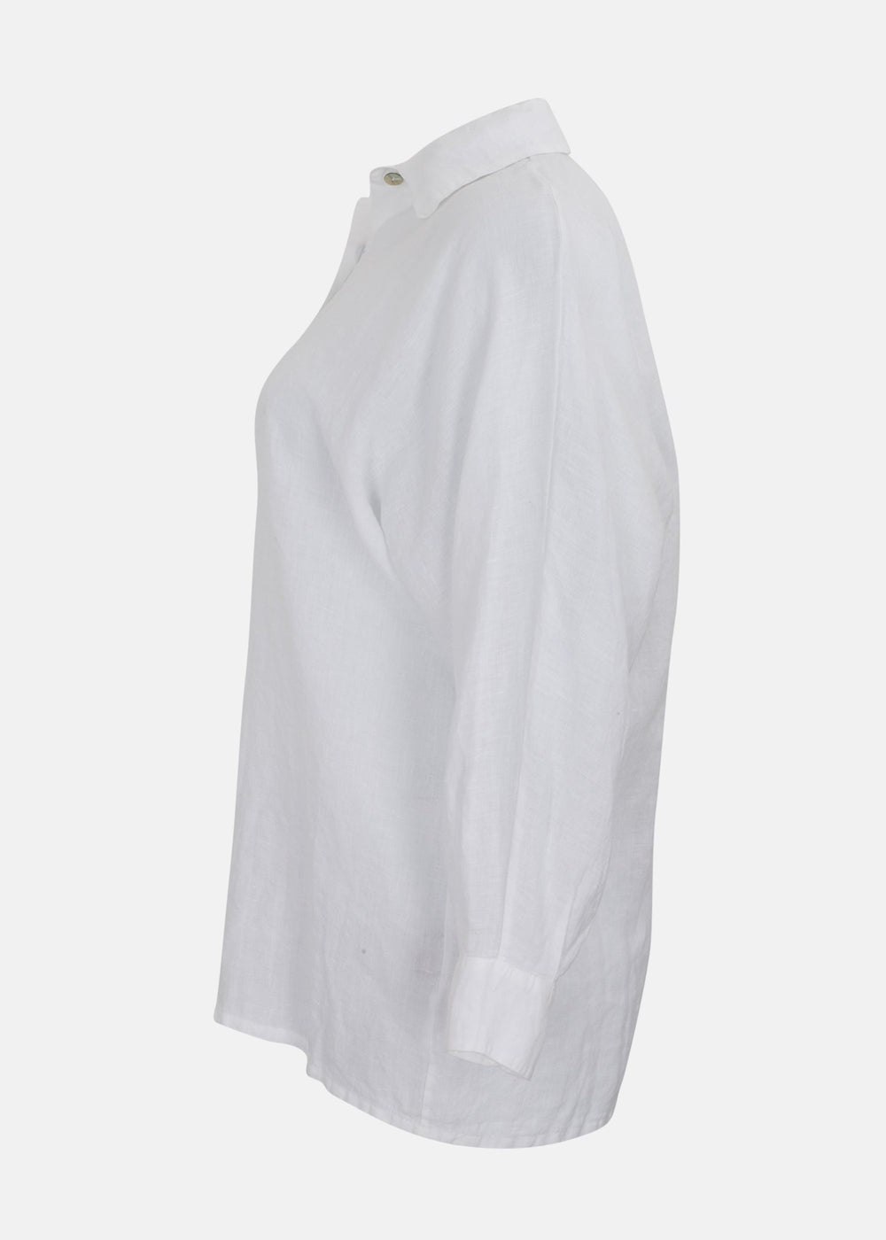 Bryn Walker Light Linen Bates Button Front Shirt in White — WHITE