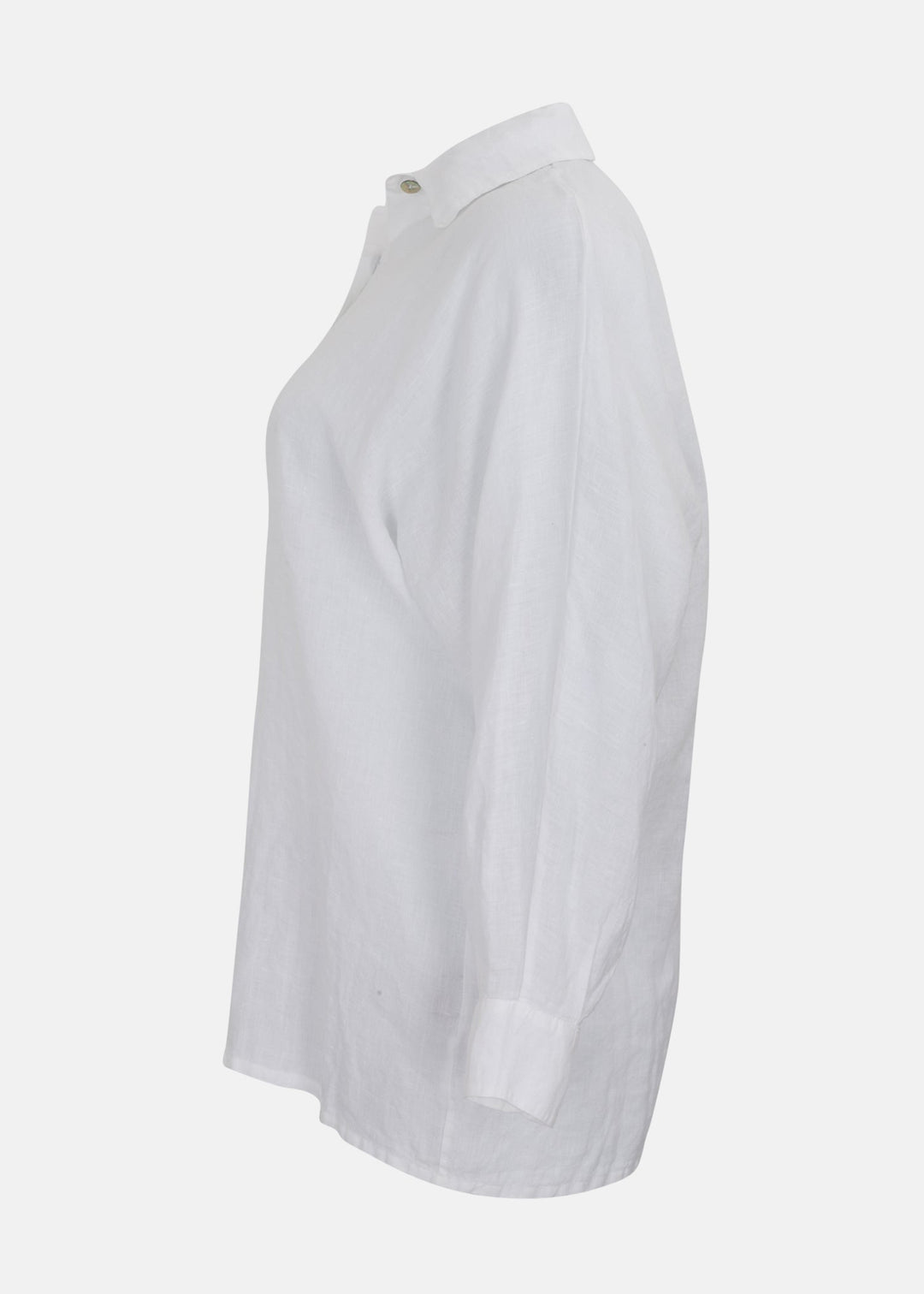 Bryn Walker Light Linen Bates Button Front Shirt in White — WHITE