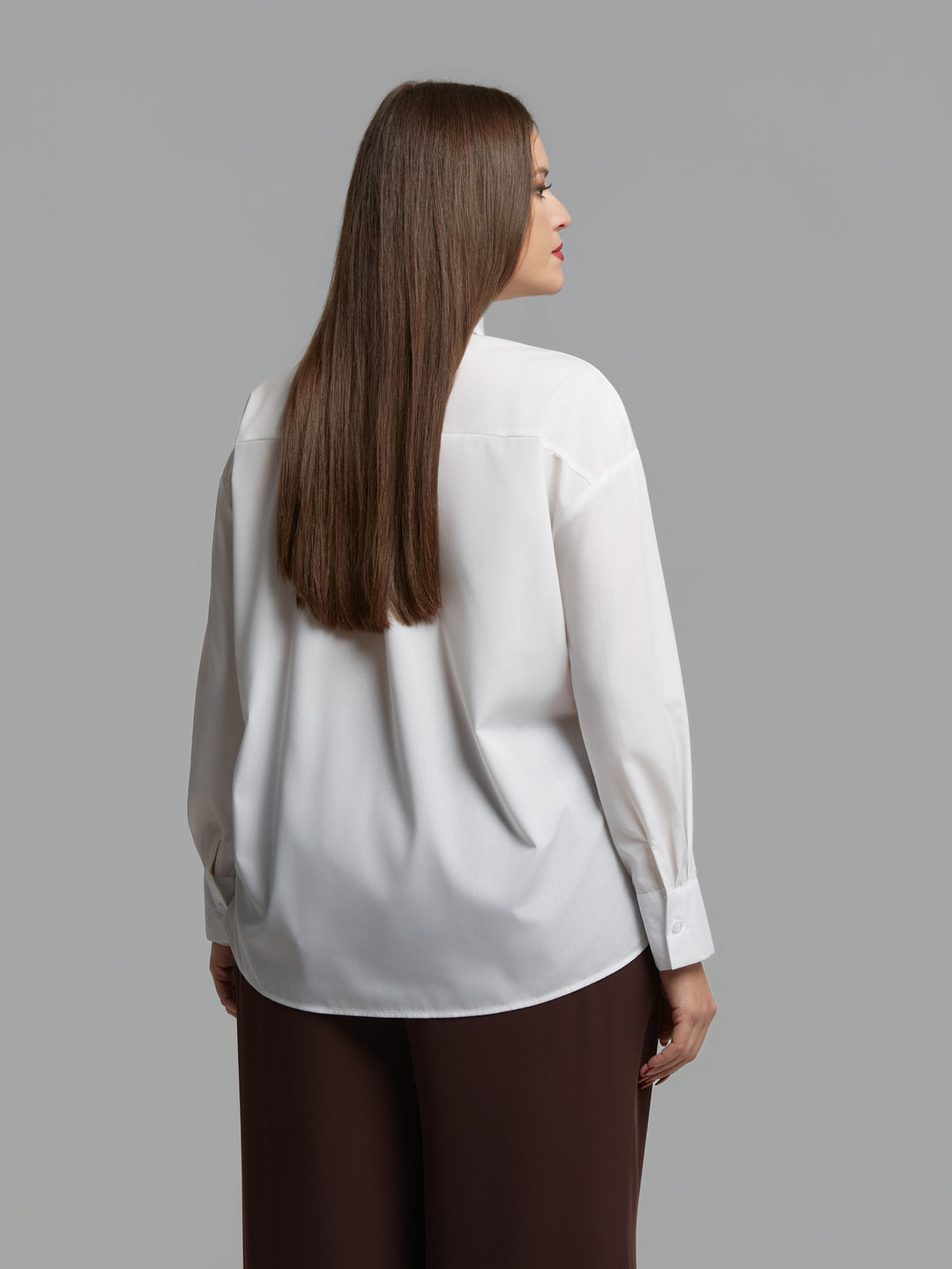 Mat Fashions Long Sleeve Cotton Blend Shirt with Allover Pearl Detail in White