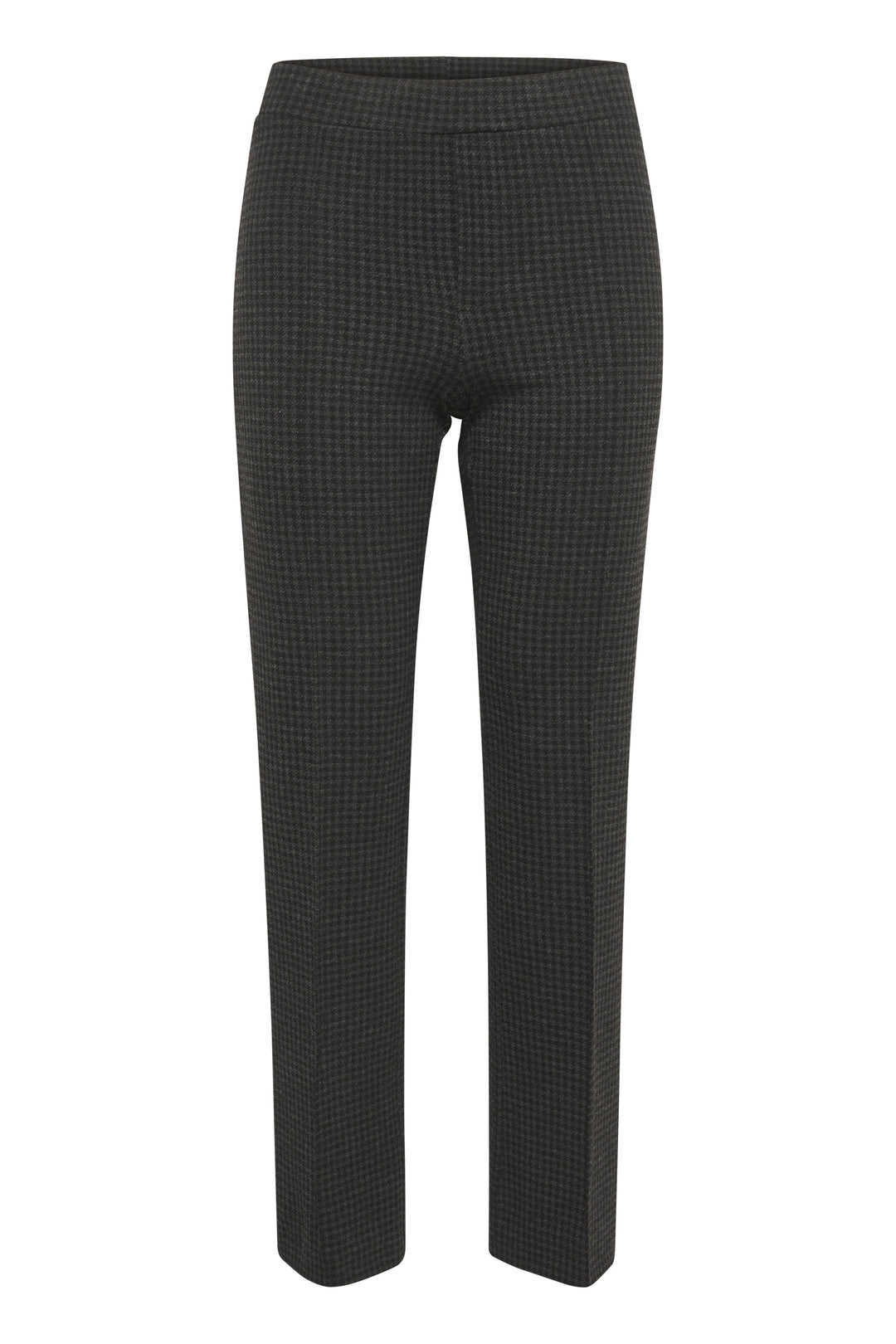 Part Two Pontas Stretch Easy fit Comfort Waist Pull on Ankle pant in Dark Grey Check