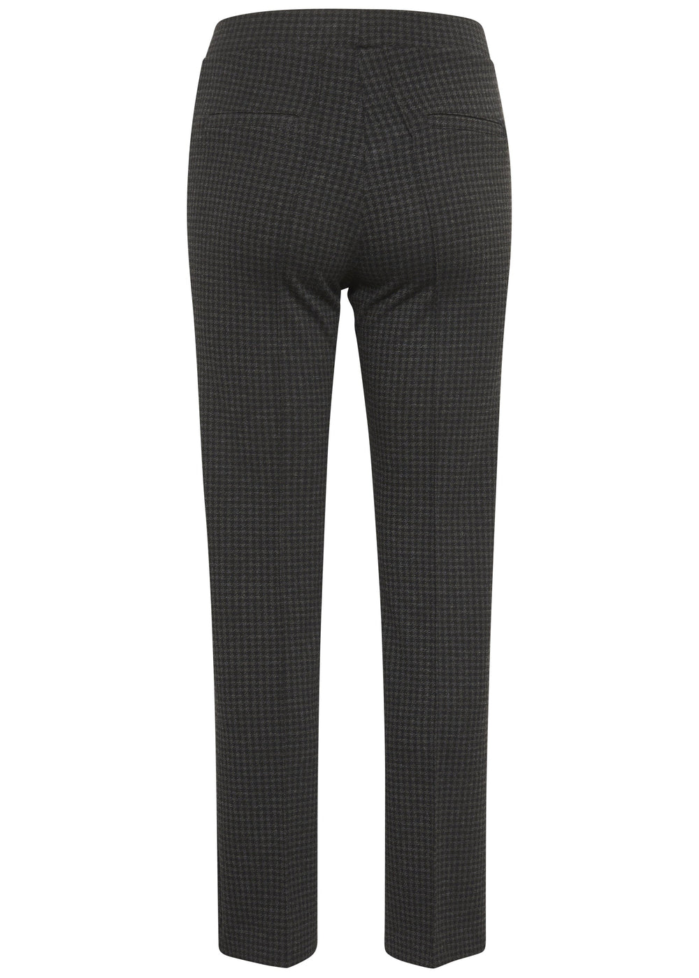 Black checkered pants on a white background