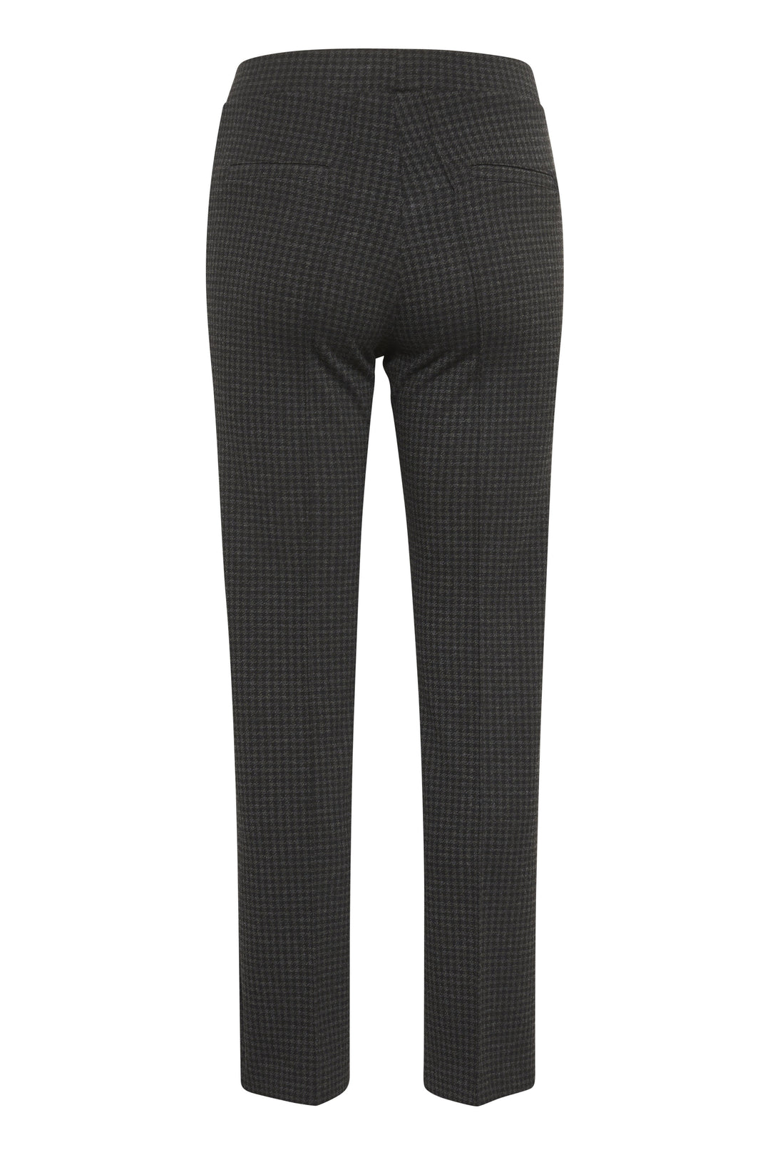 Part Two Pontas Stretch Easy fit Comfort Waist Pull on Ankle pant in Dark Grey Check