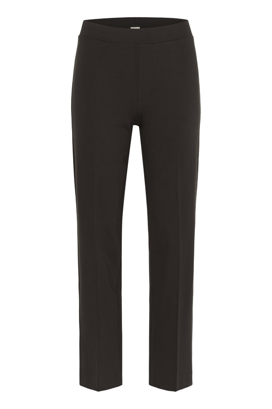Part Two Ponta Easy Fit Comfort waist straight leg ankle pull on pant in Ganache