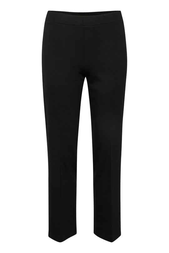 Part Two Ponta Easy Fit Comfort waist straight leg ankle pull on pant in Black
