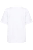 Part Two Imalia Cotton Gathered Sleeve Crew Neck Tee in Bright White