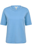 Part Two Ratana Cotton Elbow Sleeve Crewneck Tee in Silver Lake Blue