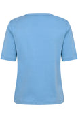 Part Two Ratana Cotton Elbow Sleeve Crewneck Tee in Silver Lake Blue