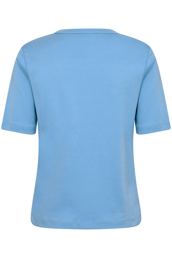 Part Two Ratana Cotton Elbow Sleeve Crewneck Tee in Silver Lake Blue