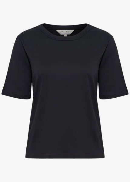 Part Two Organic Cotton Crew Neck Ratana Classic Elbow Sleeve Tee in Black