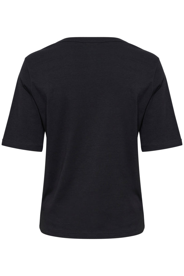 Part Two Organic Cotton Crew Neck Ratana Classic Elbow Sleeve Tee in Black