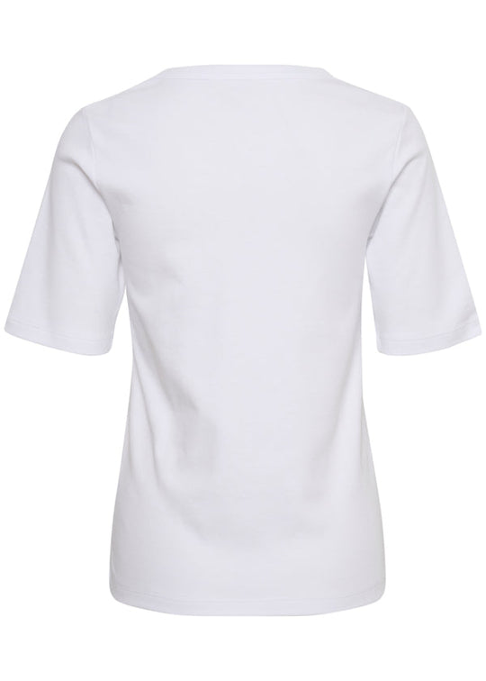Back view of Part Two Ratansa Cotton Short Sleeve V-neck Tee in White