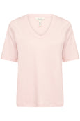 Part Two Ratansa Cotton Elbow Sleeve V-neck Tee in Mauve Chalk