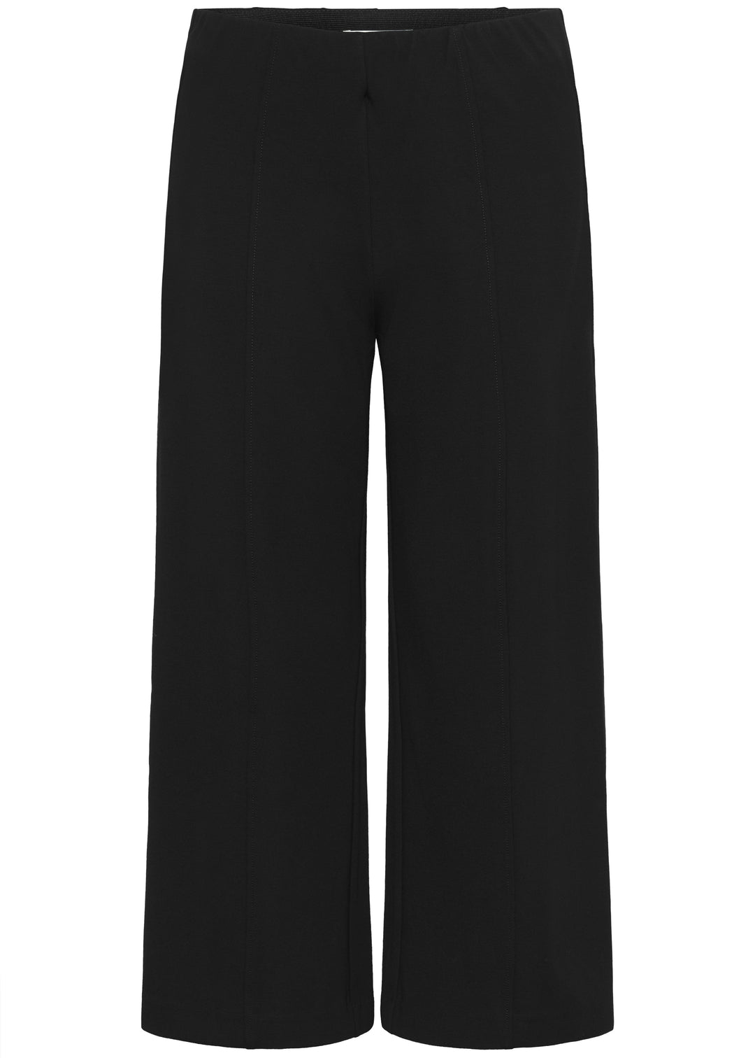 Part Two Ilissa Cropped Wide Leg Easy Fit Stretch Pull on Pant in Black