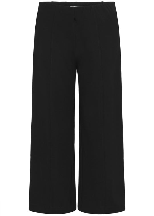 Part Two Ilissa Cropped Wide Leg Easy Fit Stretch Pull on Pant in Black