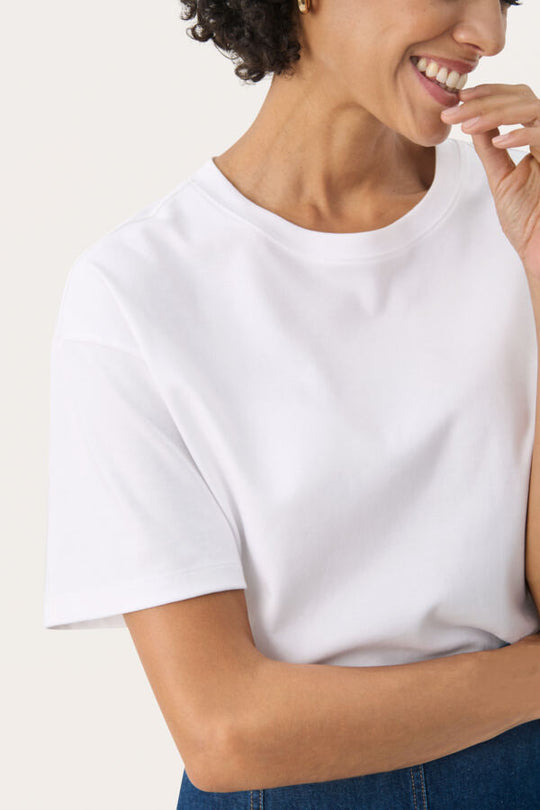 Part Two Jamina Organic cotton Crew neck Boxy Tee in Bright White