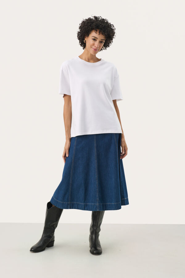 Part Two Jamina Organic cotton Crew neck Boxy Tee in Bright White