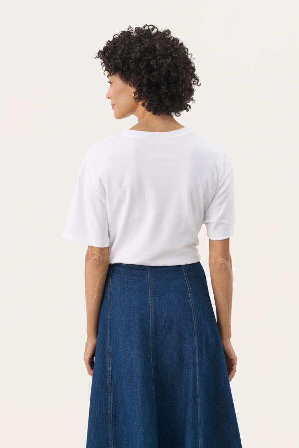 Part Two Jamina Organic cotton Crew neck Boxy Tee in Bright White