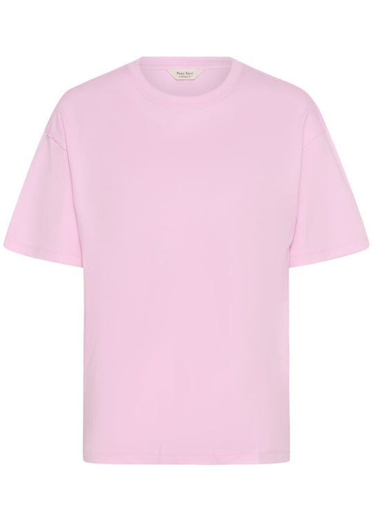 Pink t-shirt on a white background