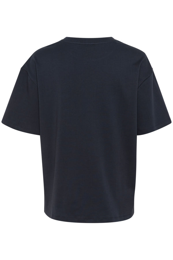 Part Two Jamina Organic cotton Crew neck Boxy Tee in Dark Navy