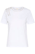 Part Two Maggi Short Sleeve Cotton Tee with Lurex in White