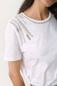 Part Two Maggi Short Sleeve Cotton Tee with Lurex in White