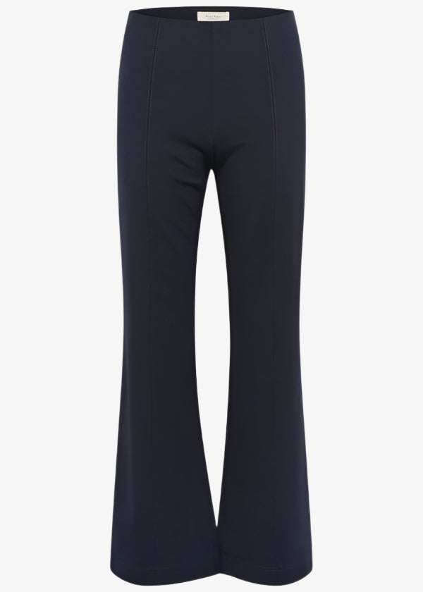 frotn view of Part Two Naena Pull On Flared Pant in Midnight