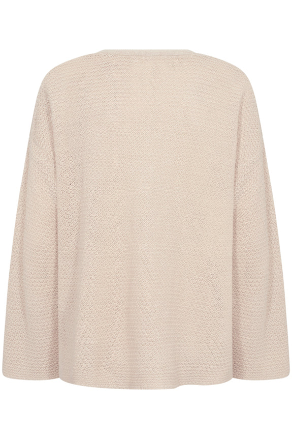 Part Two Nahni Linen V-Neck Long Sleeve Sweater in French Oak