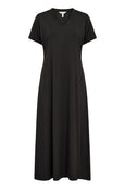 Part Two Natazia V-Neck Long paneled Jersey Dress in Black