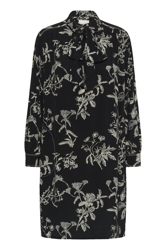 Part Two Sanes long sleeve print dress in Black Print