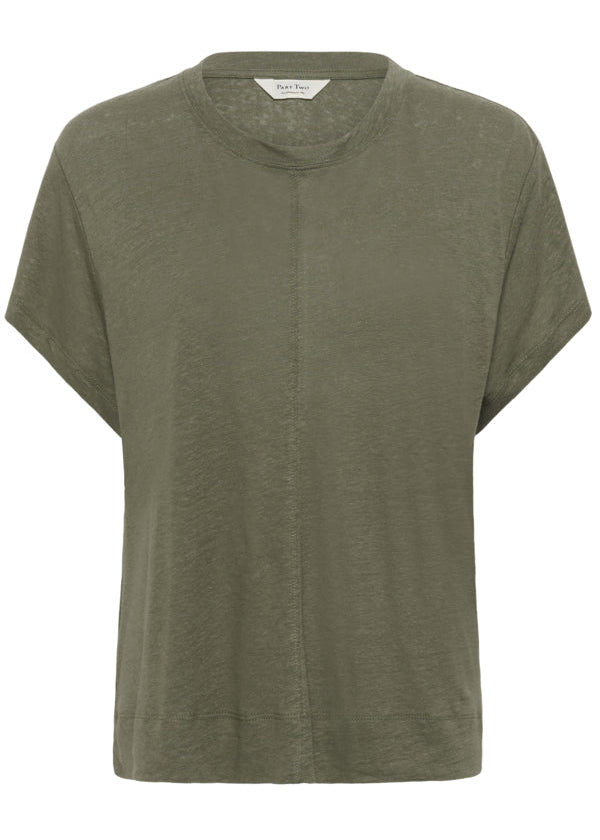 Green t-shirt on a white background