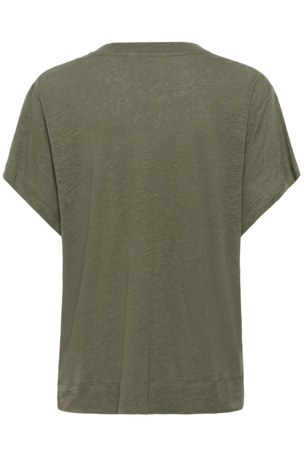 Part Two Anemona Seam Front Boxy Tee in Smokey Olive