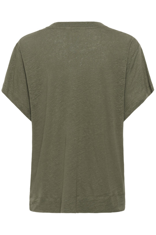 Part Two Anemona Seam Front Boxy Tee in Smokey Olive