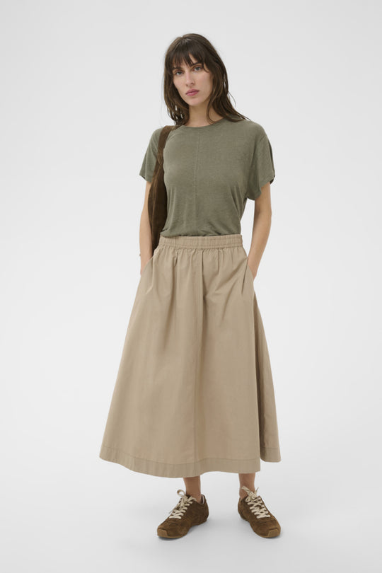 Part Two Anemona Seam Front Boxy Tee in Smokey Olive