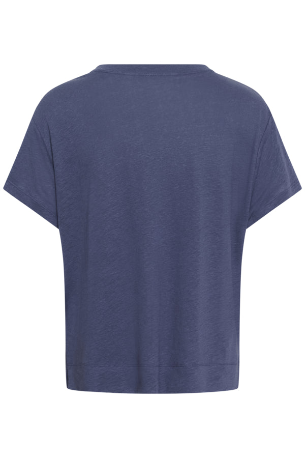 Part Two Anemona Seam Front Boxy Tee in Blue Indigo