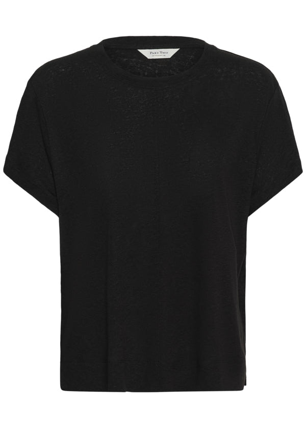 Black t-shirt on a white background
