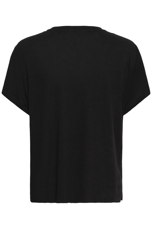 Part Two Anemona Seam Front Boxy Tee in Black