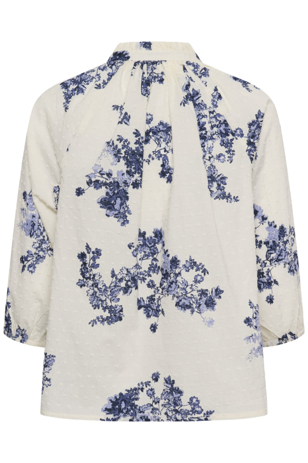 Part Two Aletta Split neck Peasant blouse in Blue Shadow Floral