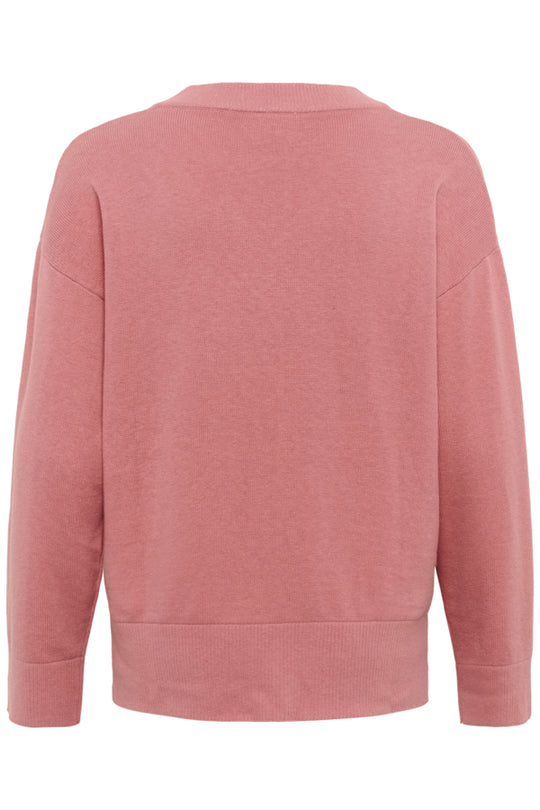 Part Two Charlin Cotton Cashmere V-Neck Sweater in Brandied Apricot