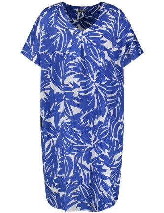 Blue shift dress short sleeve best sale