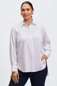 Foxcroft Large Pearl Button Cuff Shirt in White