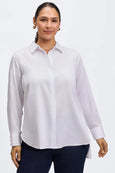 Foxcroft Large Pearl Button Cuff Shirt in White