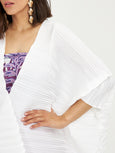 Mat Plisse Pleated Cover Up in White