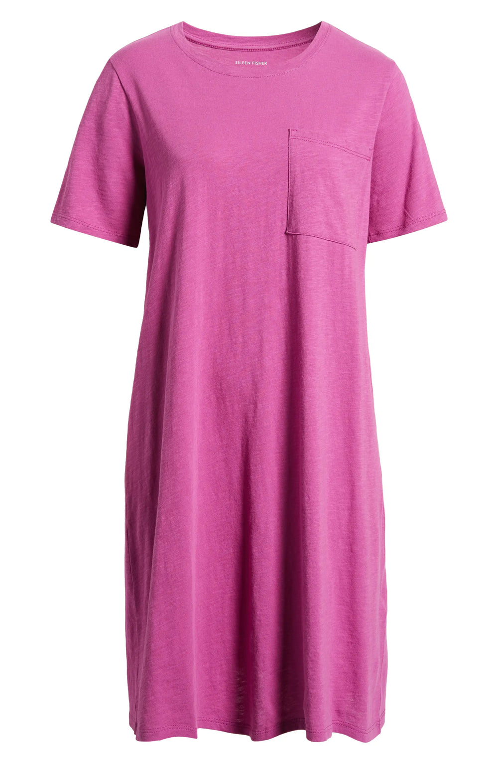 Eileen Fisher Organic Cotton Slubby Jersey short sleeve dress in Grape