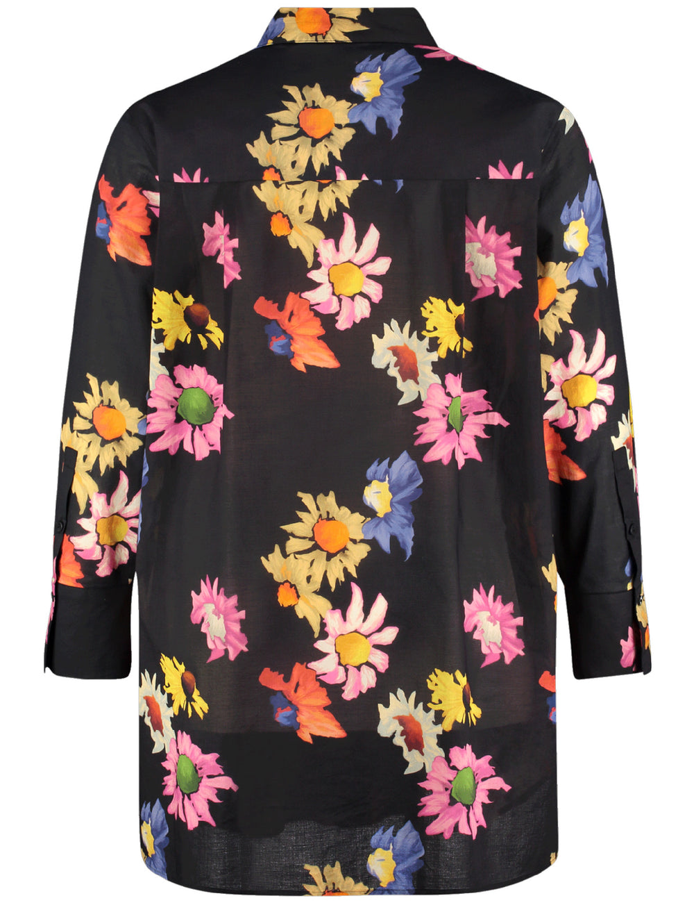 Samoon Cotton long sleeve Floral Print Blouse in Black print