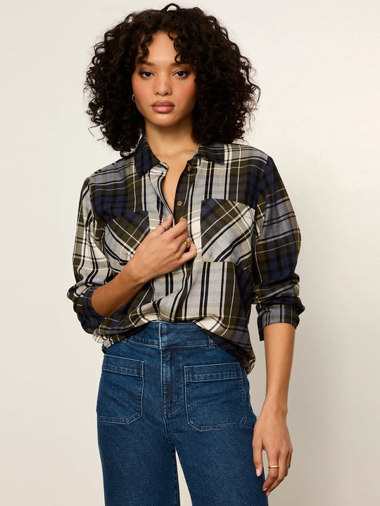 Sanctuary The City Plaid Shirt in Forest Plaid