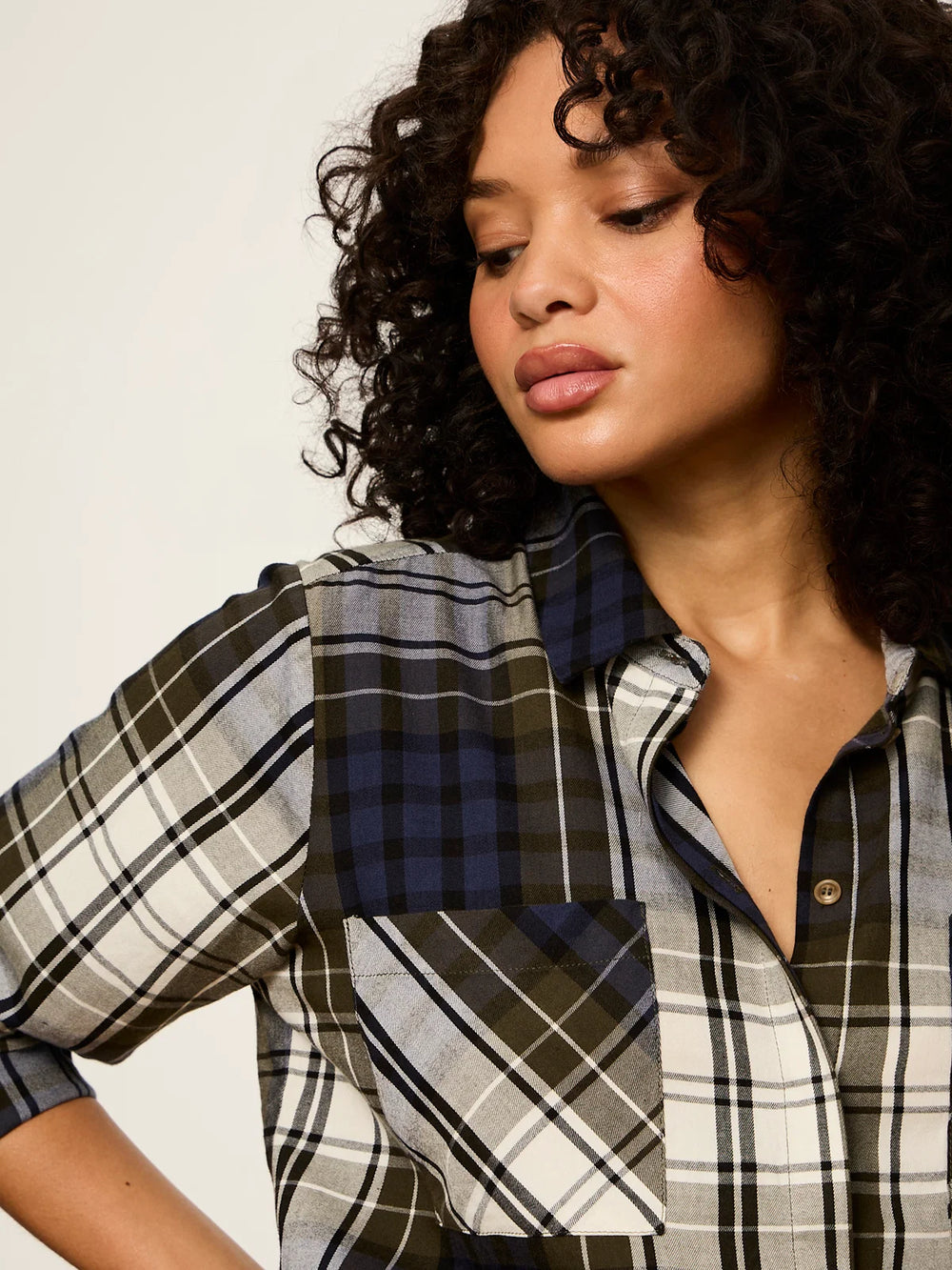 Sanctuary The City Plaid Shirt in Forest Plaid